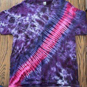 Hand made Galaxy inspired tie dye purple pink Tshirt XL
